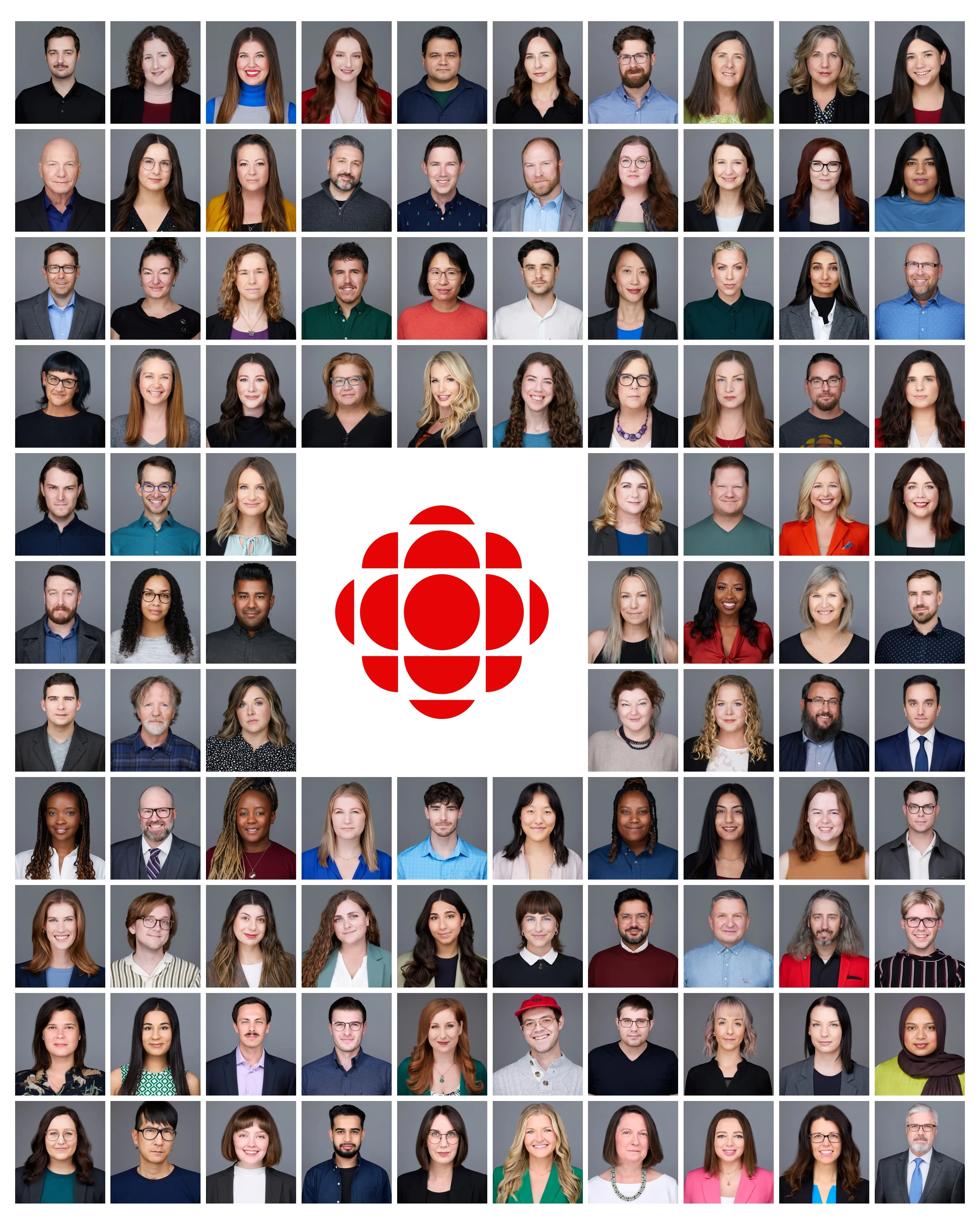 CBC Edmonton staff headshots: ninety-eight people, one matched set