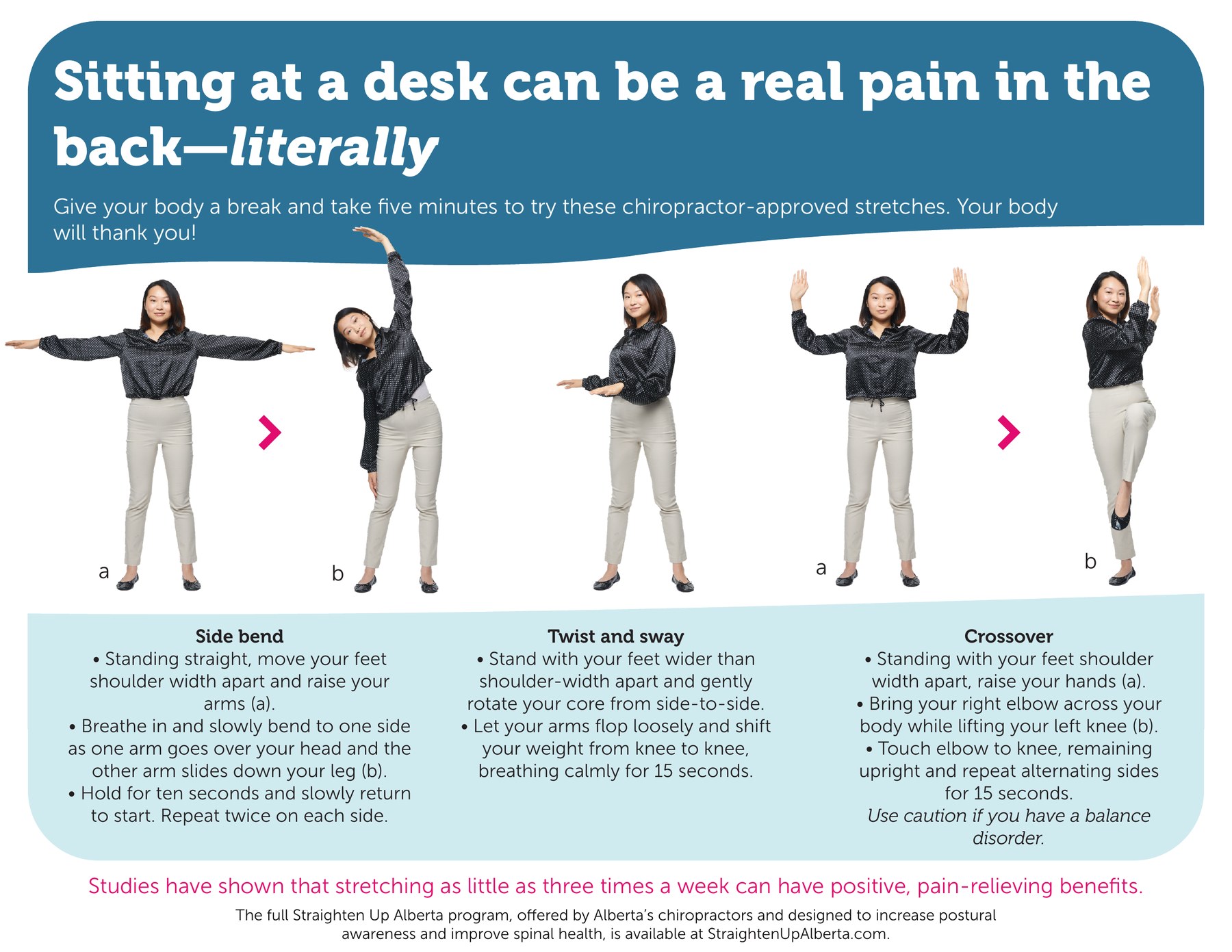 Program sheet for students: Sitting at a desk can be a real pain in the back, literally