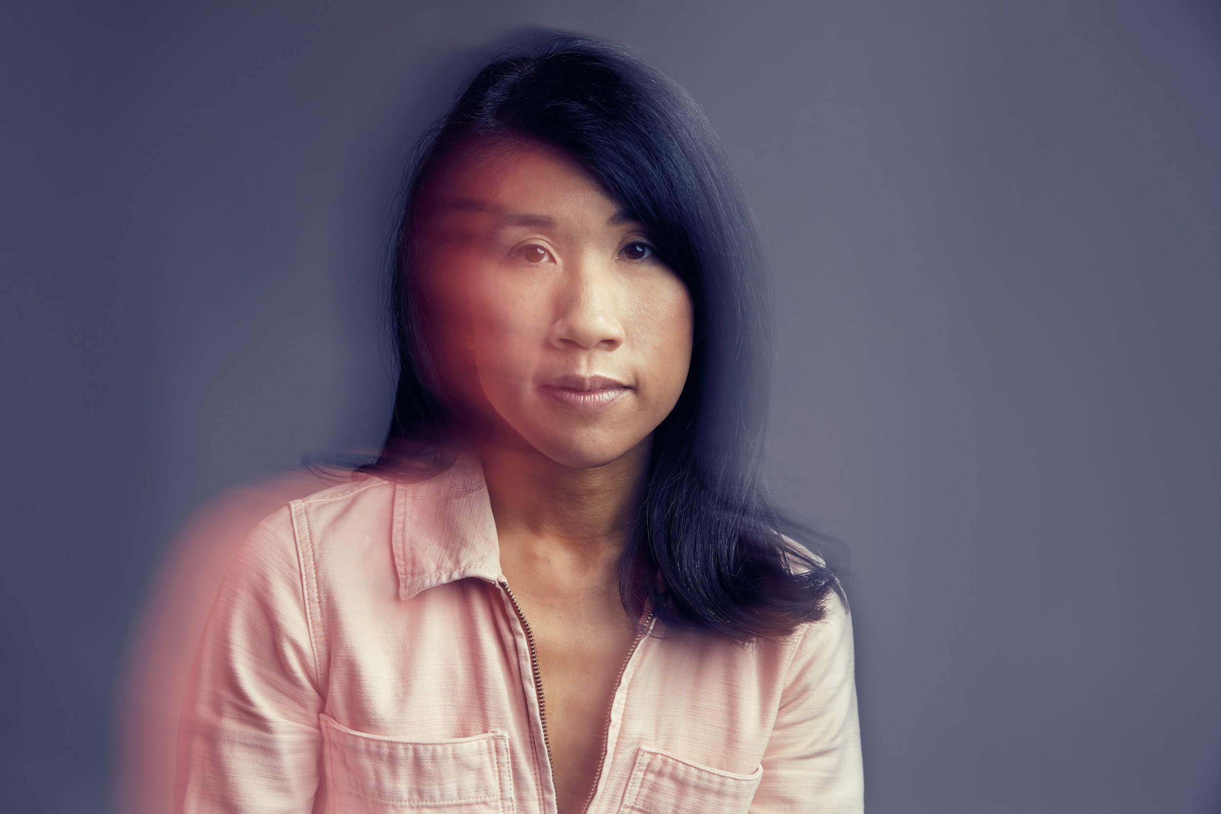 The same session, a long exposure with the face doubled and blurred
