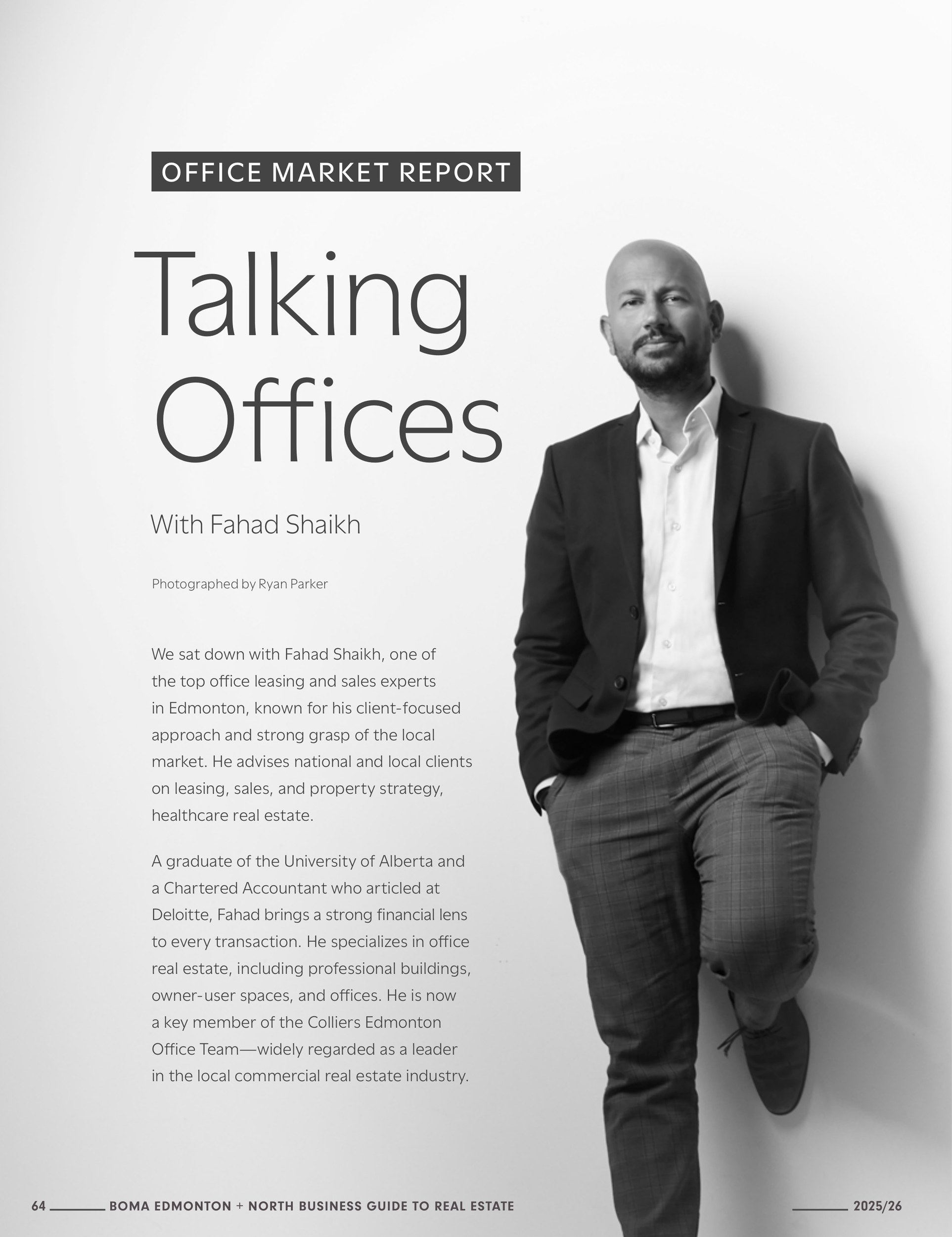 Talking Offices: the opening page, the portrait against white