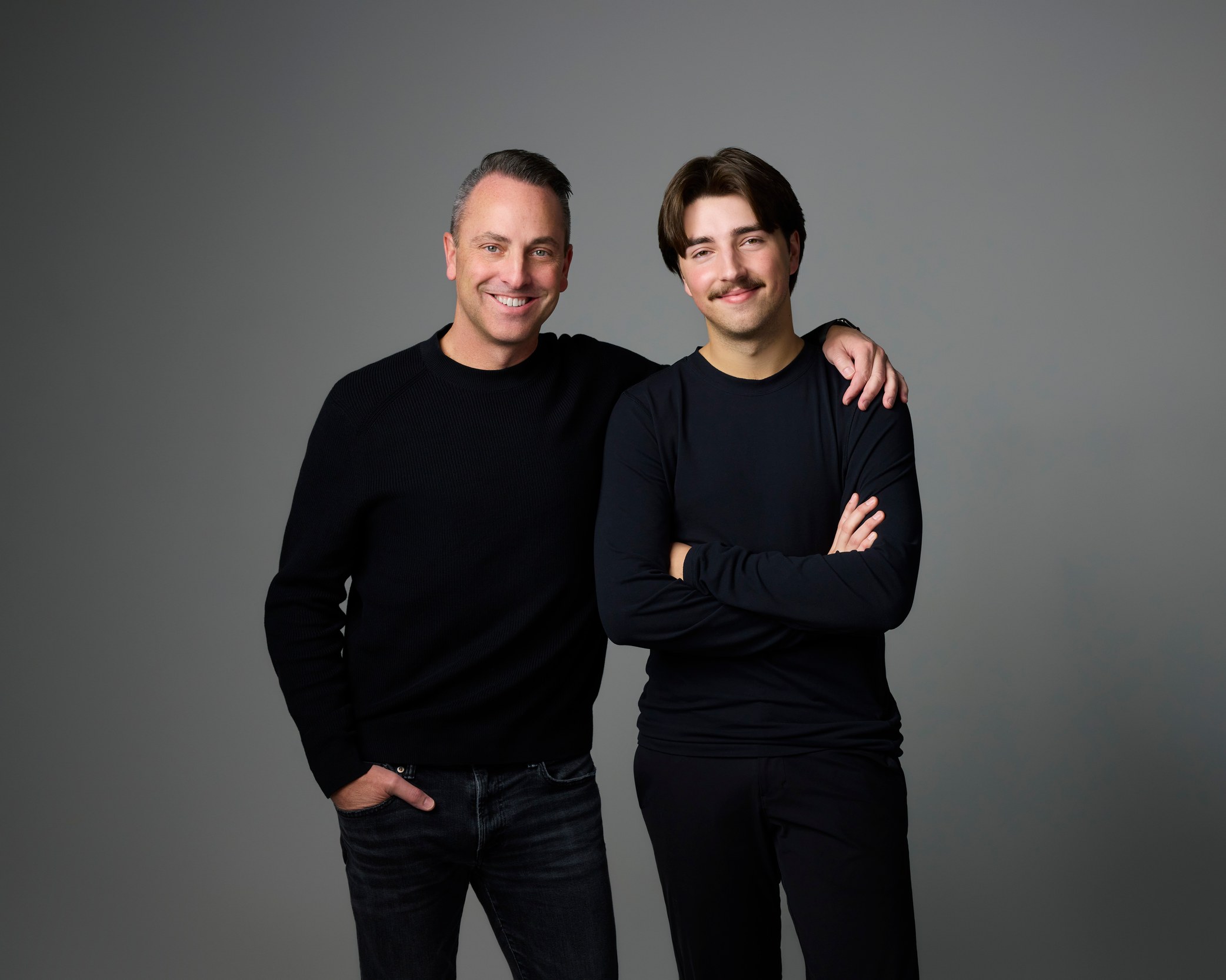 Two partners in black on grey, Edmonton studio