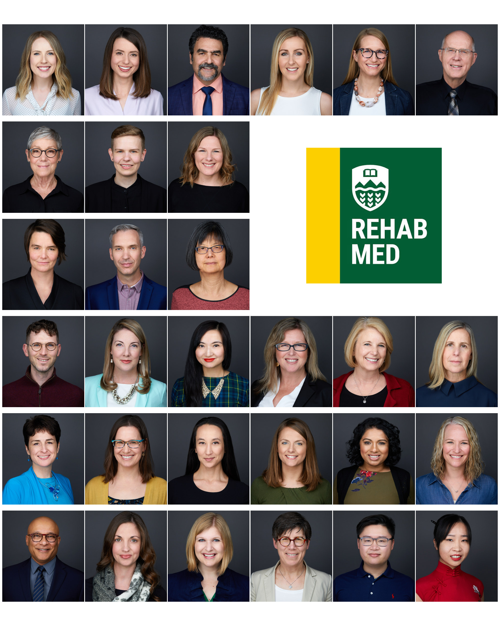 U of A Faculty of Rehabilitation Medicine — team headshots, Edmonton